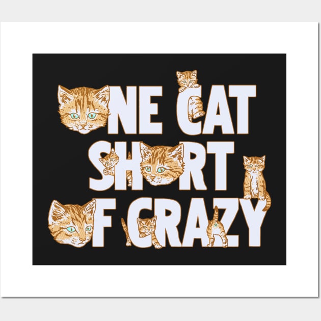 One Cat Short Of Crazy Wall Art by Hillary White Rabbit